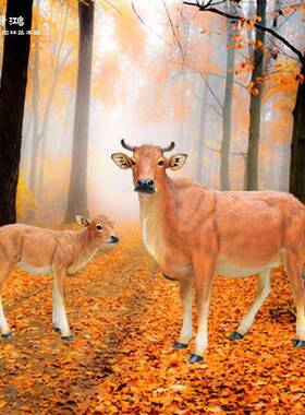 工仿真黄牛摆件动物模乐型农户外雕塑景观装饰家园黄牛林别墅艺品