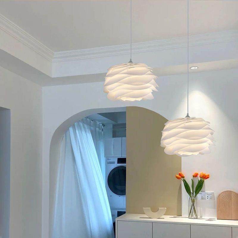 315现代简约网白色红双头创意季个性艺术单月吧台商用餐厅小吊灯C - 图0