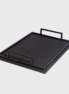 空灵家居现代轻奢样板房装饰品飘窗托盘假书摆件组合软装摆设