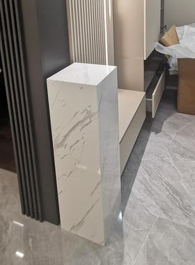 白色石大理底摆客厅玄关电66930672视柜旁落地石座柱基座摆台件石