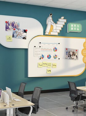 公告栏展示板磁吸式企业文化办公室墙面装饰业绩司形象背景贴挂画