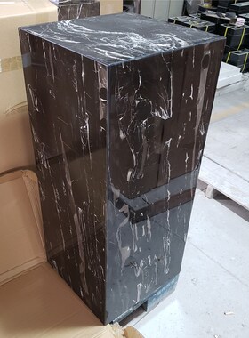 天然银白龙古木纹大理石雕塑摆件底座展台现代装饰品饰品落地摆台