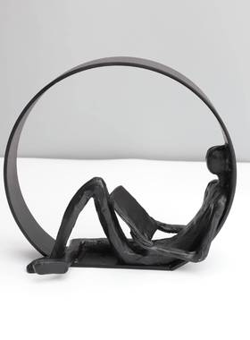 欧式创意铸厅铁人阅读物摆件样061板房柜电视茶几客玄关家居软装