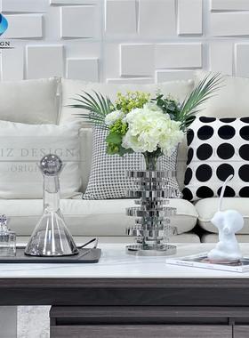 原创样板房间客厅餐厅现代轻奢摆件桌面软装琉璃花器酒器托盘组合