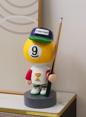 2025台球吧台黑八黄p九摆件台球厅收银台桌面开业送礼台球周边生