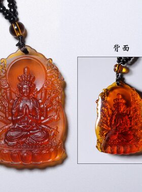 琉璃十二生肖本命佛吊坠八大菩萨守护神男女款项链佛牌护身挂件