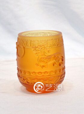 琉璃工艺品家居商务办公生日礼物摆件高档招财笔筒定做订制刻字