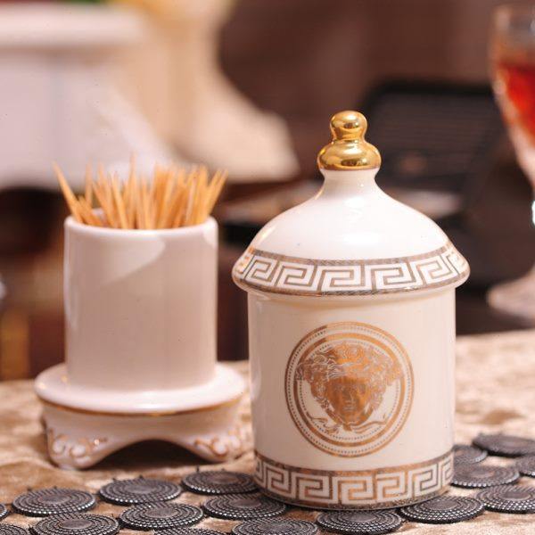 欧式陶瓷牙签筒罐瓶棉签盒筒罐家用牙线盒筒客厅茶几餐桌装饰摆件,淘宝优惠券,粉丝福利购,淘宝优惠卷