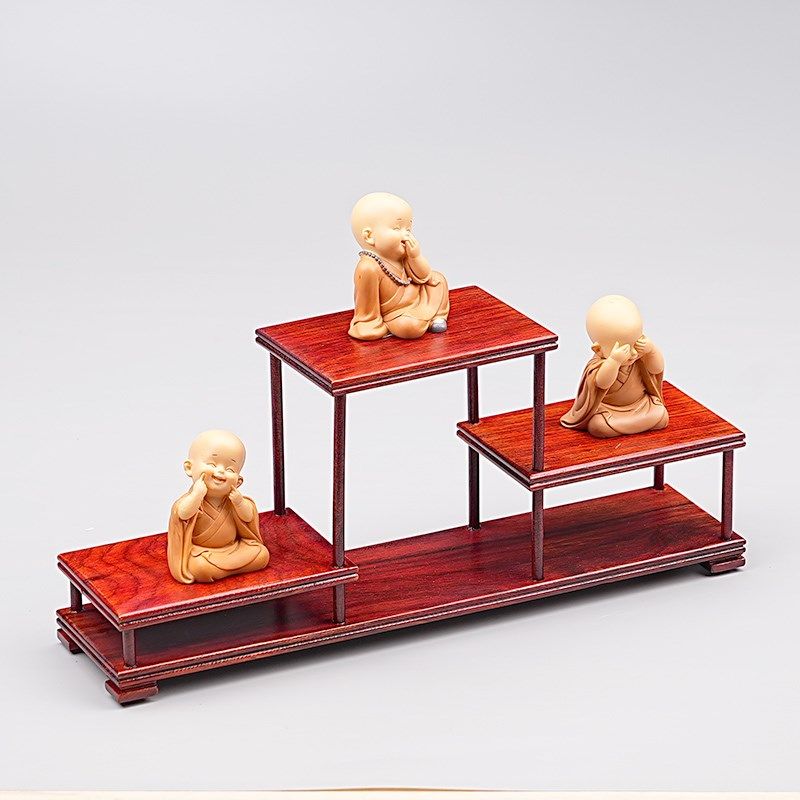 Mahogany Bo Ancient Shelf Teapot Tea Cup Tea Set Ornaments Crafts Base Rosewood Solid Wood Vase Tea Ceremony Raspberry
