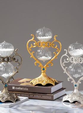 欧式形爱旋转沙漏计时器件30分钟创NdjBKick摆意计时复心心古轻奢