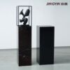 Italian minimalist marble base square stone pier entrance sculpture booth living room decorative flower Z frame sofa side table