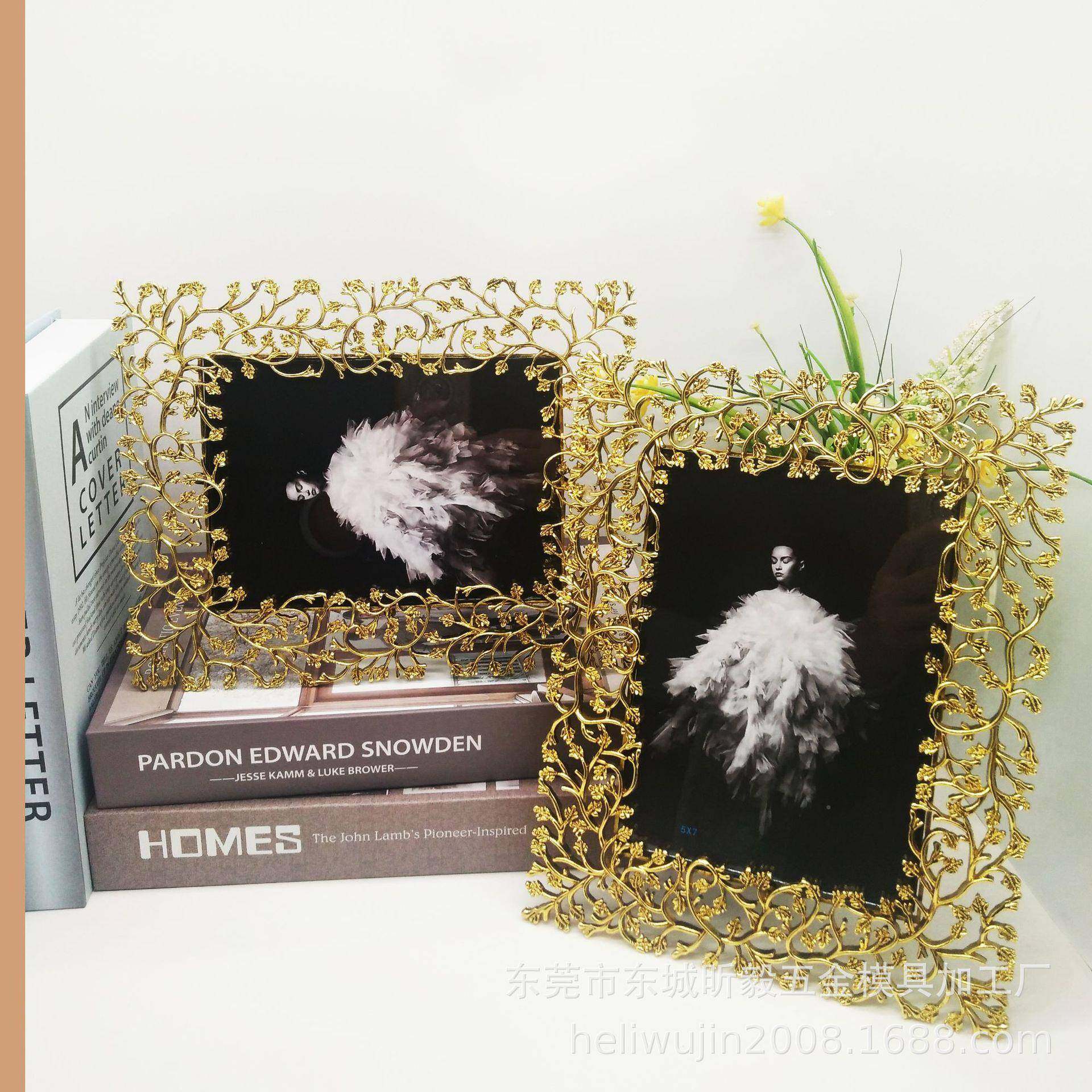 镂寸xy062空古金金属67寸金色相框款，，式新颖，高档大气 - 图0