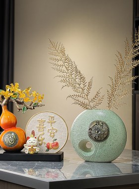 新中式福禄双全葫芦摆件客厅招财发财树玄关装饰乔迁新居礼品