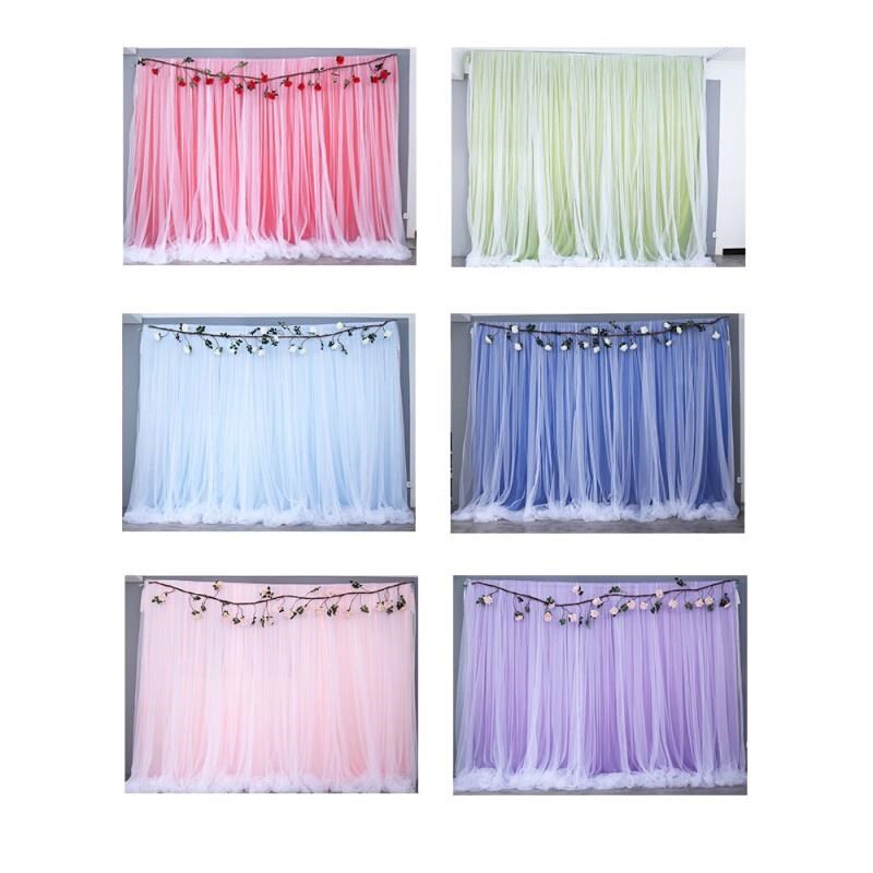 新款婚庆背景纱幔婚礼网纱布幔幕布生日幼儿园舞台纱幔布置装饰布 - 图1