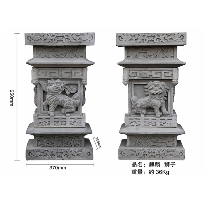 砖雕中式墀头门楼装饰门头古建四合院别墅庭院浮雕马头狮子蹲 - 图1