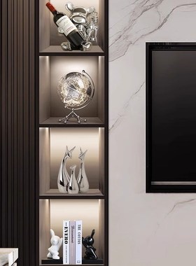 轻奢高档红酒架酒柜装饰品摆件客厅电视柜家居展示20V24新款高级