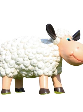 户外玻璃钢卡通动物羊摆件园林景观雕塑公园售楼处幼儿园草坪装饰