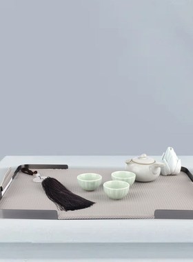 现代简约皮革收纳托盘摆件样板房茶几酒店客厅衣帽间桌面软装饰品