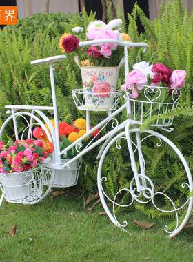 户外摆欧式艺子铁F7TJ6567自行车花架阳台创意庭院落地店铺橱窗装