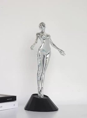 空山基机械姬女i神摆件高级家居轻奢艺术装饰客厅桌面电镀人物雕
