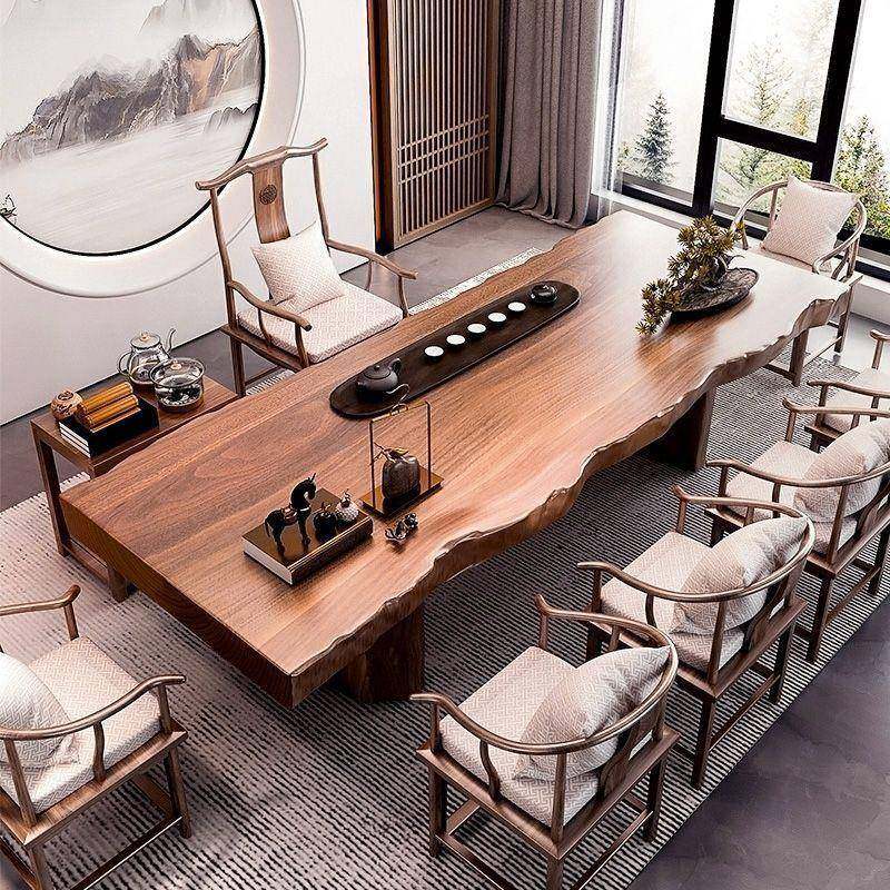 大椅板茶台实木茶桌新中式原木茶公几办室泡RMK茶桌现代约简茶桌,淘宝优惠券,粉丝福利购,淘宝优惠卷