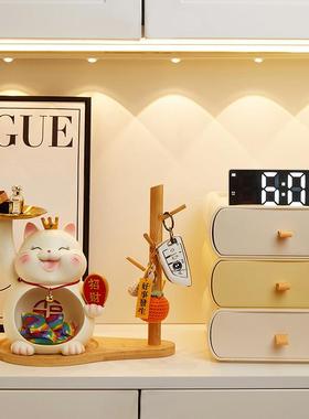 摆猫入户门口钥THGMLDOD匙居收玄关件客厅纳家置物架装饰品乔迁新