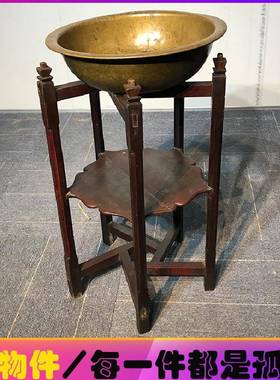家具实木民俗10037569盆道具铜制品盆老铜子收藏影物视老怀旧老件
