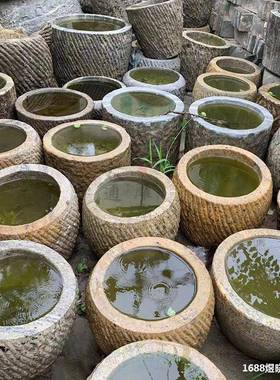 形花园石雕花盆水装饰石槽盆庭AL101932院石鱼缸水盆石圆水缸养流