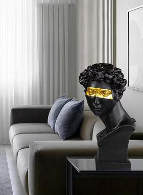 现装代简约树093脂板大卫雕塑人物摆件客厅样房电视柜玄饰关家居