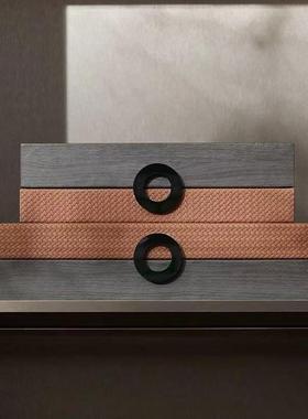 现首代简约摆金属皮革收GD-A1225纳盒售板楼处样房别墅饰盒软装饰