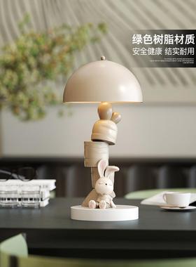 卡通兔子台灯装饰品客厅床头灯卧室装饰夜灯实用的生日圣诞礼物的