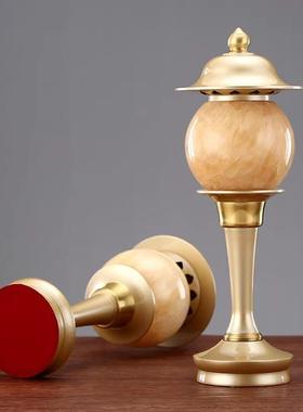 铜玉GJ.572.0石佛灯佛前供灯长明佛灯供灯插黄铜财神灯供家灯用电