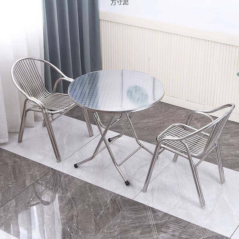 不锈钢餐桌家用吃饭可折叠桌小方桌户外桌子小户型折叠圆桌小户型,淘宝优惠券,粉丝福利购,淘宝优惠卷