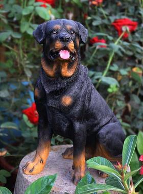 外庭院饰狗TB666150塑摆件花园看家落地大型罗威纳室装犬模型雕树