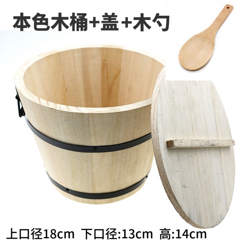 2TOE优质木饭桶盛饭桶打饭桶餐厅饭店酒店商用手提式寿司饭盒桶送 - 图1