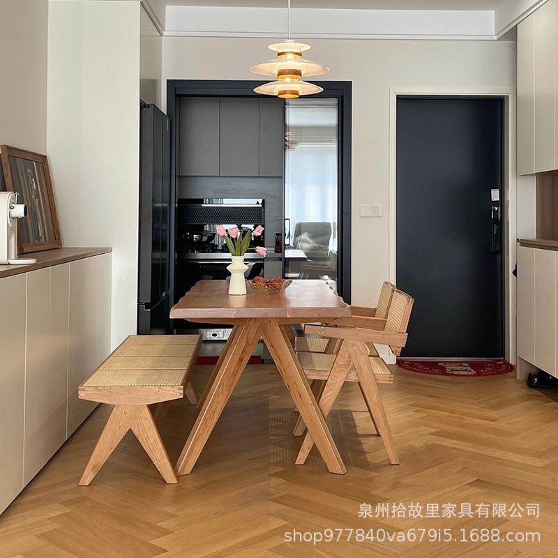 日式实木餐桌设计师家用客厅休闲饭桌民宿酒店高档多人吃饭餐桌子,淘宝优惠券,粉丝福利购,淘宝优惠卷