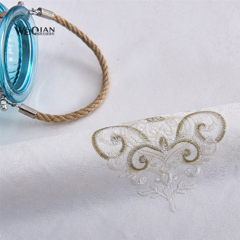 2020新款墙布客厅卧室背景墙欧式无缝壁布样本册刺绣无缝墙布 - 图0