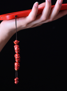 朱砂三合b六合生肖挂件手机链贵人牌钥匙虎年属虎猪兔羊龙鼠猴吊