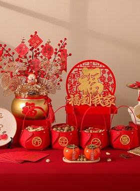 乔迁之喜入宅玄关福桶装饰摆件家居客厅桌面M电视柜搬新家全套礼