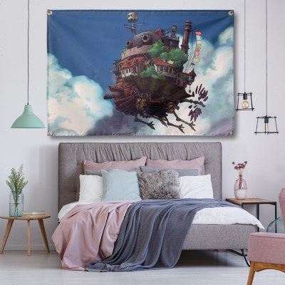 可定制哈尔的移动城堡动漫少女心宿舍寝室房间卧室背景墙装饰挂布,淘宝优惠券,粉丝福利购,淘宝优惠卷