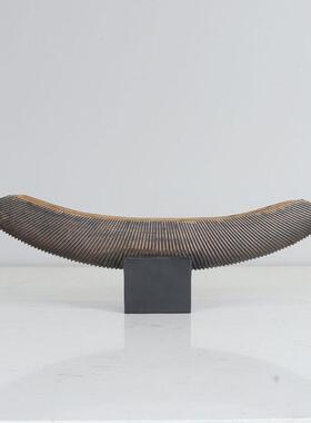 简约现代新条中式件船型长摆装MC-TY-38样板房售楼处客厅玄关别墅