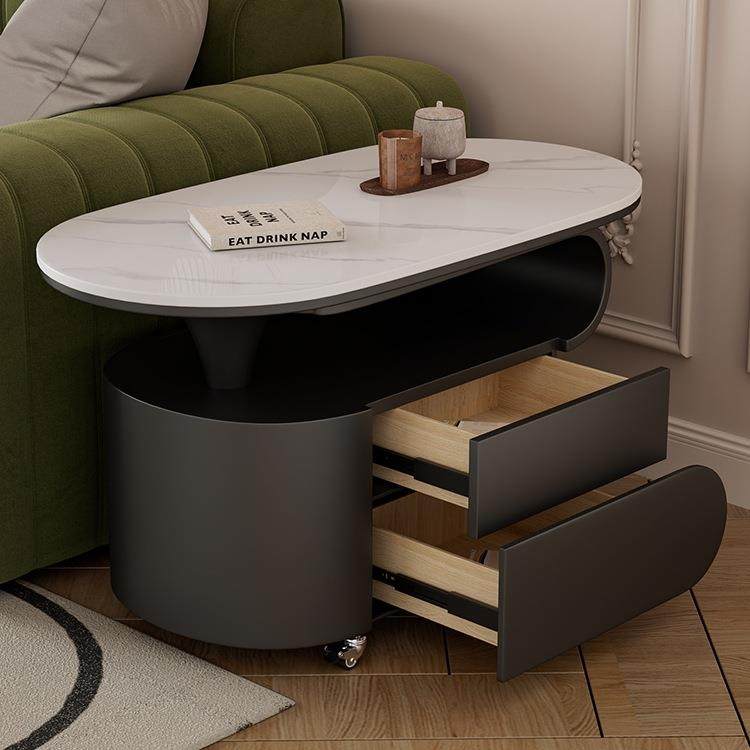 现代简约轻奢岩板茶几家用客厅感茶几可移动推车边几沙发Tω,淘宝优惠券,粉丝福利购,淘宝优惠卷