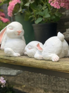 花园卡通兔子g摆件户外园林景观动物雕塑别墅庭院幼儿园小区装饰