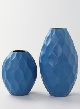 现代北欧水蓝色陶瓷花瓶家v居样板房间创意插干花器餐桌电视柜装