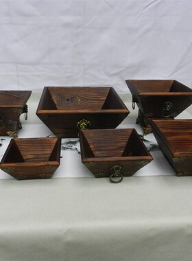 老式复古实木斗升日进p斗金摆件创意客厅装饰店铺摆设开张开业礼