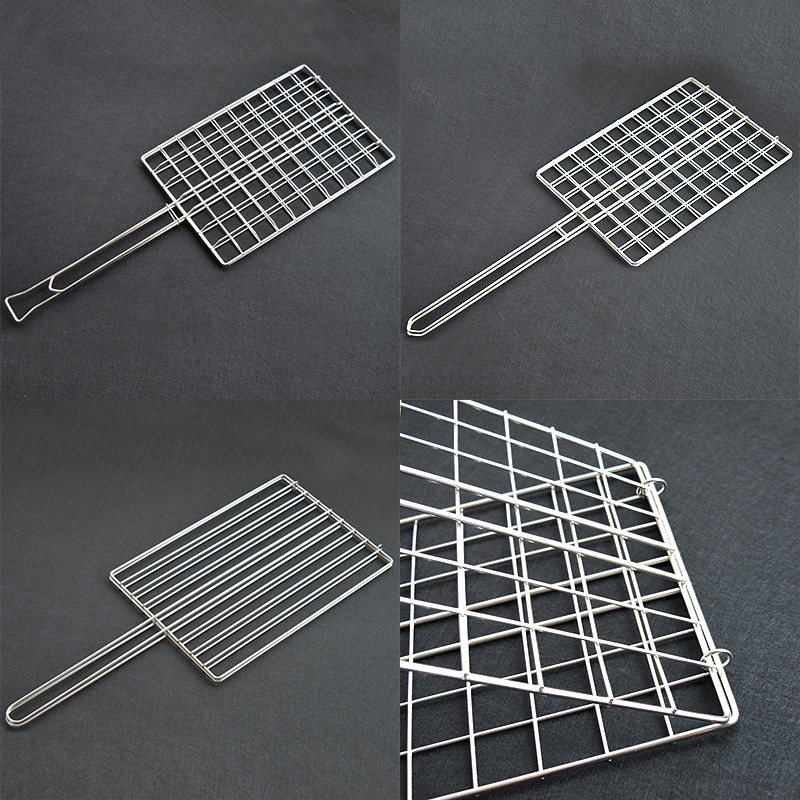 烧烤炉专用烧烤网夹烤鱼夹子商用加粗不锈钢竖条网格拍子大号工具,淘宝优惠券,粉丝福利购,淘宝优惠卷