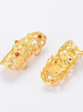 纯银古法金手镯维修卡扣diy遮瑕装饰贴片玉镯断裂修复固定配件