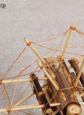 竹制品家居装饰品摆件复古怀旧桌面摆设竹纺车自行车模型创意礼物