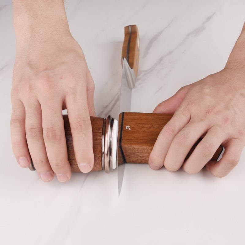 圆柱形双磨刀器面陶磨瓷金钢刀砂滚轮磨刀器无品牌/西式厨研磨器,淘宝优惠券,粉丝福利购,淘宝优惠卷