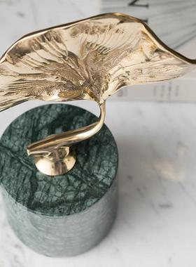 北欧银铜杏叶件摆售楼处样板房酒装店现代玄关书房展厅SD1348柜软